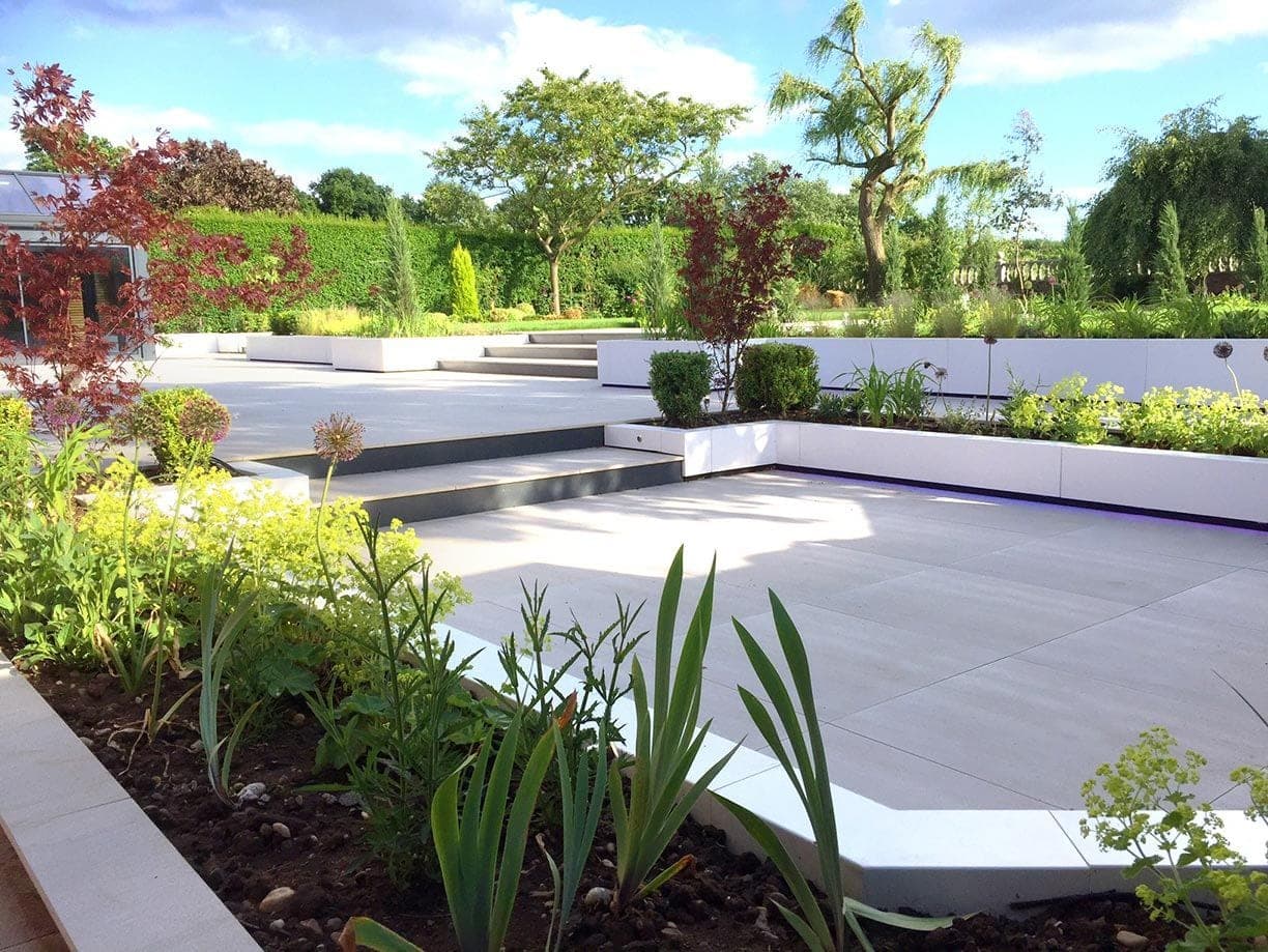 Premium porcelain paving installation on iFrame steel